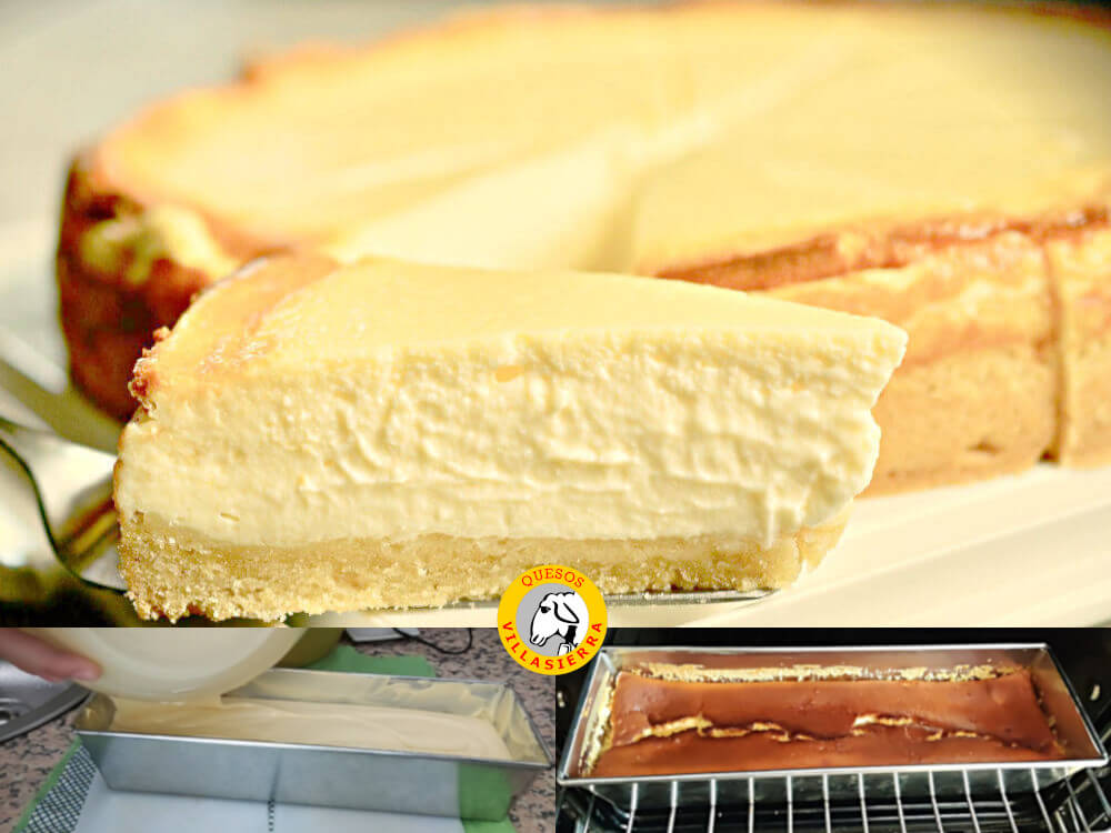 Tarta de queso al horno con base de galleta (Tarta de queso La Viña)